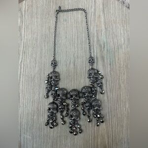 Silver Skull Halloween Necklace